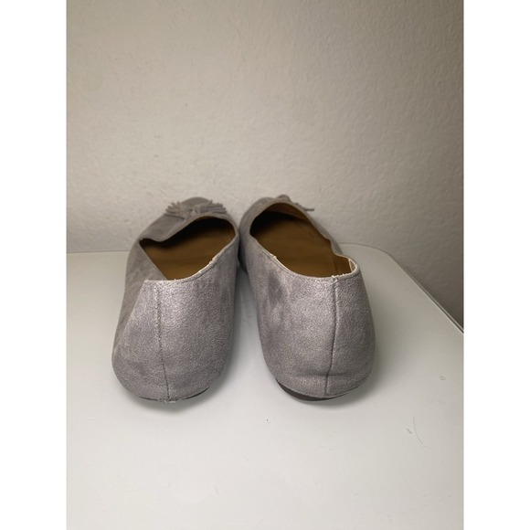 J Crew Biella Tassel Loafer 9.5 Gray Vegan Suede Pointed Toe - Picture 4 of 14